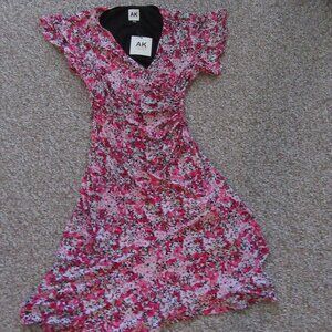 Women's Anne Klein Petite Flutter-Sleeve Faux-Wrap Dress Size XS Petite